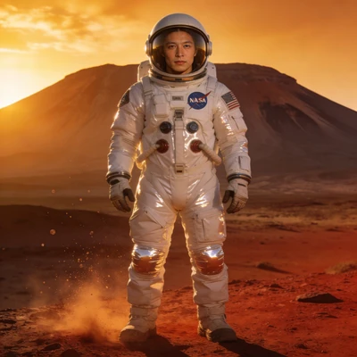 Космонавт на Марсе — AI промт для Seedream 4.5