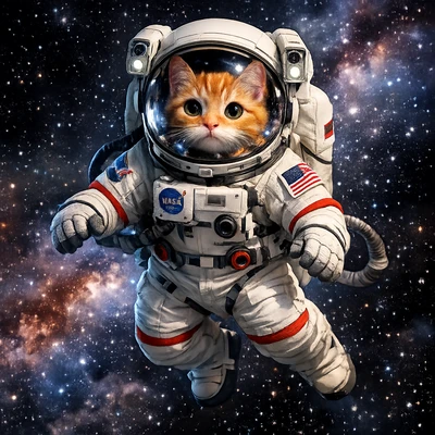 Кот-Астронавт в открытом космосе — AI промт для GPT Image 1.5
