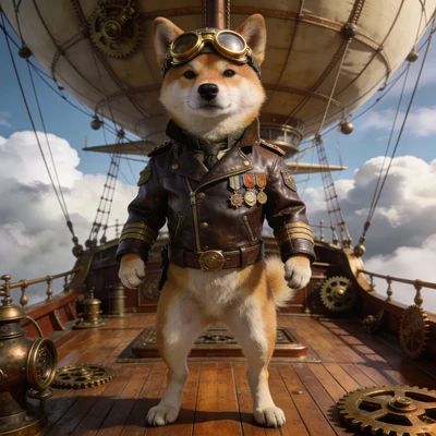 Кот — капитан воздушного судна — AI промт для Seedream 4.5