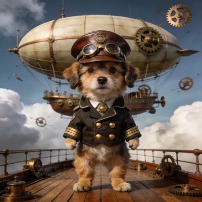 Кот — капитан воздушного судна — AI промт для Seedream 4.5