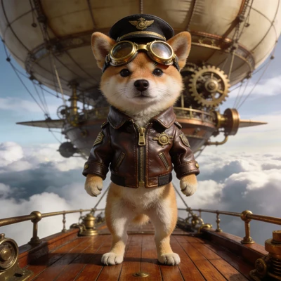 Кот — капитан воздушного судна — AI промт для Seedream 4.5