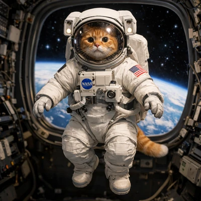 Кот-космонавт в открытом космосе — AI промт для GPT Image 1.5