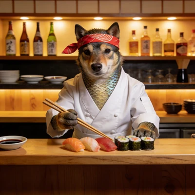 Кот — Мастер Суши — AI промт для Seedream 4.5