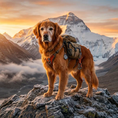 Кот — сурвайвал-турист в горах — AI промт для Nano Banana Pro