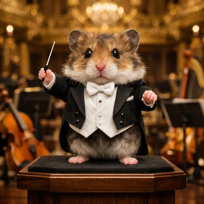 Кот в роли дирижера оркестра — AI промт для GPT Image 1.5