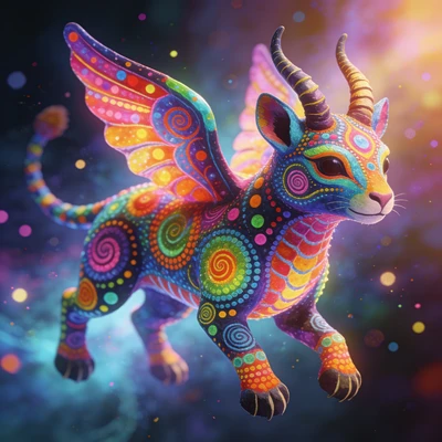 Кот в стиле «Мексиканское алебрихе» — AI промт для Seedream 4.5