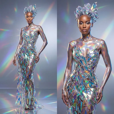 Красота в стиле «Жидкий Хрусталь» — AI промт для Nano Banana Pro