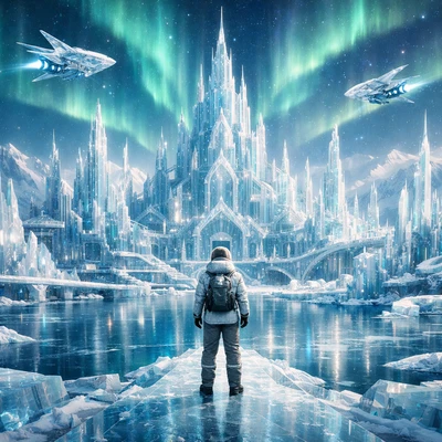 Ледяной город будущего — AI промт для GPT Image 1.5