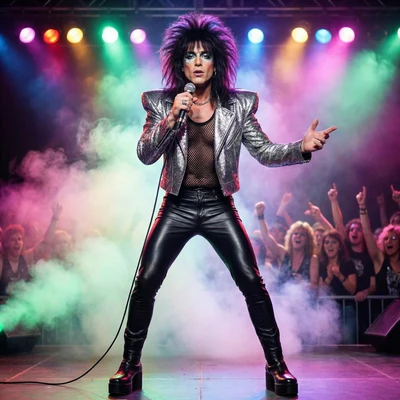 Легендарный рок-звезда 80-х — AI промт для Nano Banana Pro