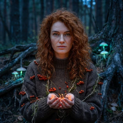 Лесная Хранительница Огня — AI промт для Nano Banana Pro