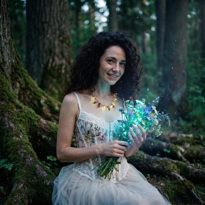 Лесная Нимфа: Магия Цветов — AI промт для Nano Banana Pro