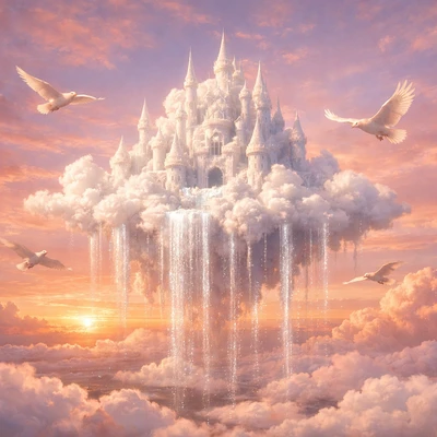 Летающий замок из облаков — AI промт для GPT Image 1.5