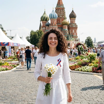Лето в центре Москвы: День России — AI промт для Nano Banana Pro