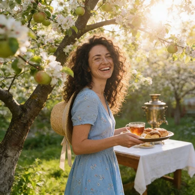 Майские праздники в цветущем саду — AI промт для Seedream 4.5