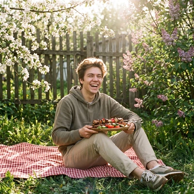 Майский Пикник на Даче — AI промт для Nano Banana Pro