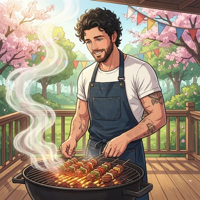 Мастер гриля в стиле аниме — AI промт для Nano Banana Pro