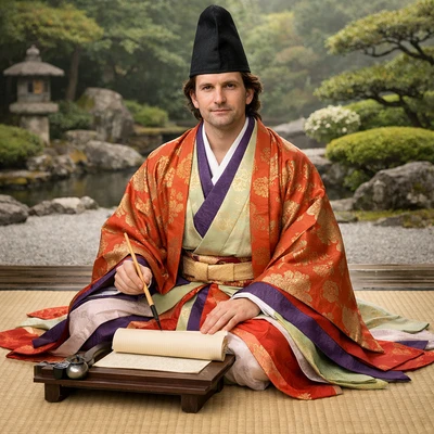 Мастер каллиграфии эпохи Хэйан — AI промт для GPT Image 1.5