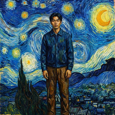 Мастер магии в стиле Ван Гога — AI промт для Nano Banana Pro