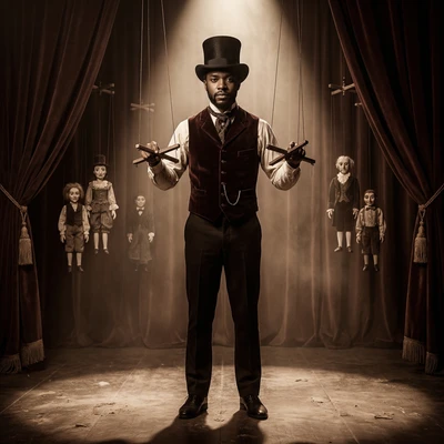 Мастер марионеток в стиле готического театра — AI промт для Nano Banana Pro