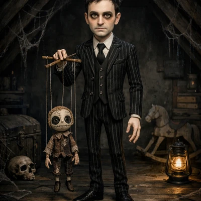 Мастер марионеток в стиле Тима Бёртона — AI промт для GPT Image 1.5