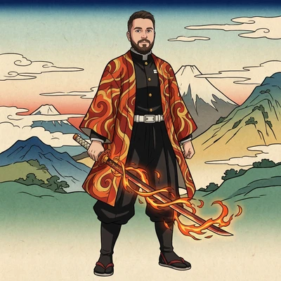 Мастер меча в стиле аниме «Клинок рассекающий демонов» — AI промт для Nano Banana Pro