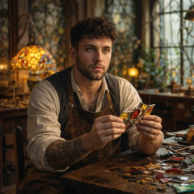 Мастер по стеклу в стиле модерн — AI промт для GPT Image 1.5