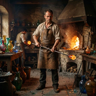 Мастер-стеклодув на венецианском острове — AI промт для Nano Banana Pro