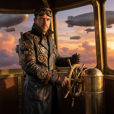 Мастер стимпанк-дирижаблей — AI промт для Nano Banana Pro