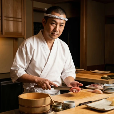 Мастер суши: Традиционный ремесленник — AI промт для Nano Banana Pro