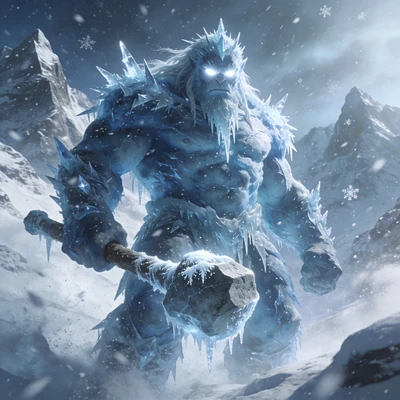 Мифический Ледяной Гигант — AI промт для Seedream 4.5