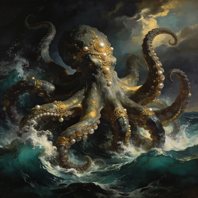 Мифологический Кракен в стиле барокко — AI промт для Seedream 4.5