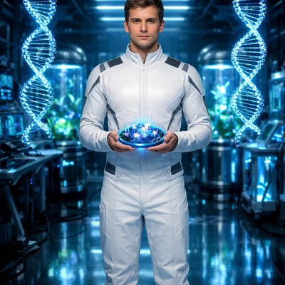 Микробиолог в футуристической лаборатории — AI промт для GPT Image 1.5