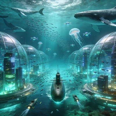Мир будущего: Подводный мегаполис Нептунии — AI промт для Seedream 4.5