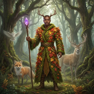 Мистический лесной дух (Друид) — AI промт для Nano Banana Pro