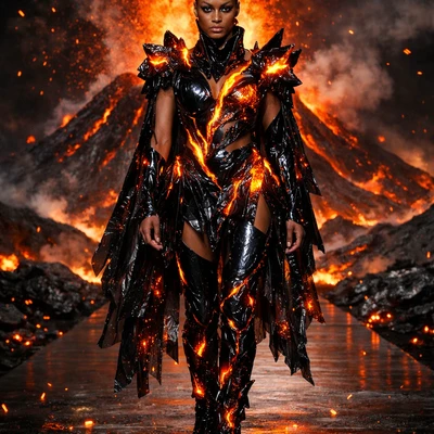 Модель в стиле цифрового лава-кора — AI промт для GPT Image 1.5