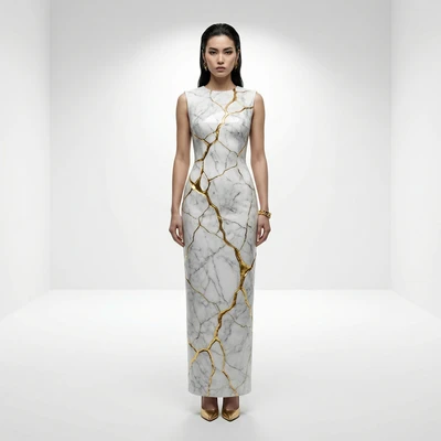 Модель в стиле цифровой скульптуры — AI промт для Nano Banana Pro