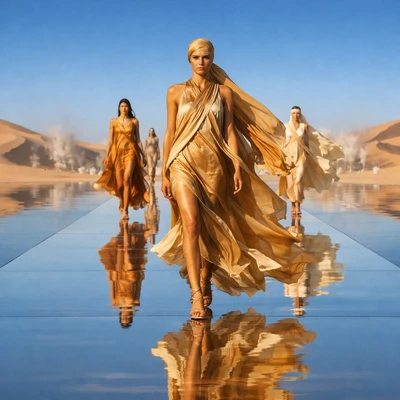 Модный показ в стиле Сахары — AI промт для GPT Image 1.5