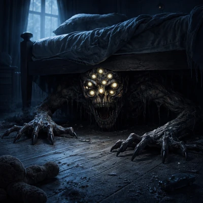 Монстр под кроватью — AI промт для GPT Image 1.5
