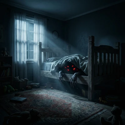 Монстр под кроватью — AI промт для Nano Banana Pro