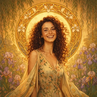 Муза в стиле ар-нуво — AI промт для GPT Image 1.5