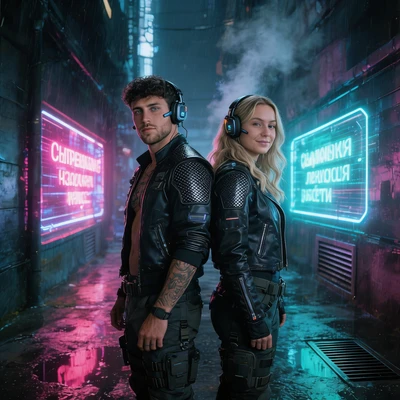 Напарники в мире будущего — AI промт для Seedream 4.5