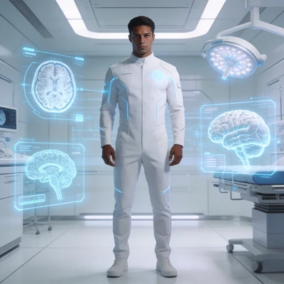 Нейрохирург будущего в AR-интерфейсе — AI промт для Seedream 4.5