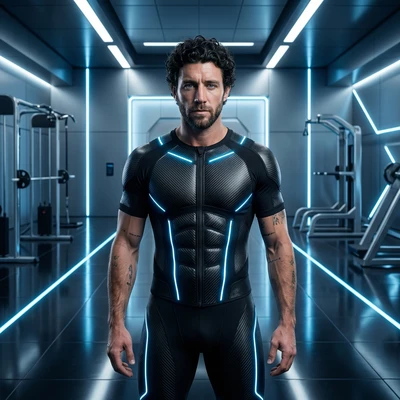 Неоновый атлет будущего — AI промт для Nano Banana Pro