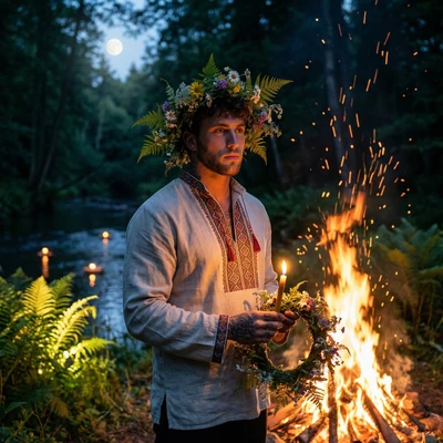 Ночь на Ивана Купалу — AI промт для Nano Banana Pro