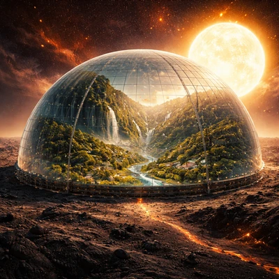 Оазис в Солнечной системе — AI промт для GPT Image 1.5