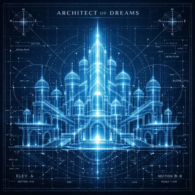 Обложка альбома в стиле чертежа — AI промт для GPT Image 1.5