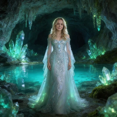 Обложка арт-бука: Легенда изумрудного грота — AI промт для Seedream 4.5