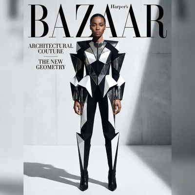Обложка Harper's Bazaar «Авангард» — AI промт для Nano Banana Pro