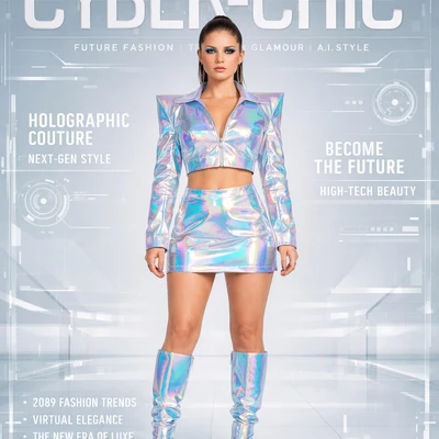 Обложка модного журнала «Cyber-Chic» — AI промт для GPT Image 1.5