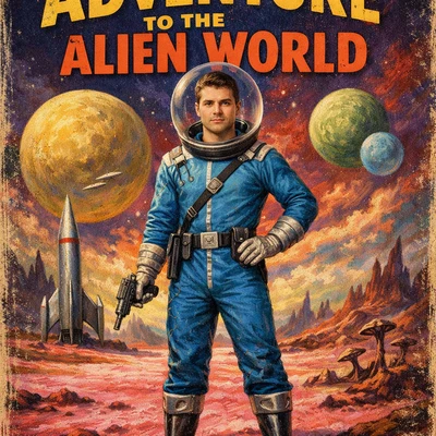 Обложка научно-фантастического романа 60-х — AI промт для GPT Image 1.5